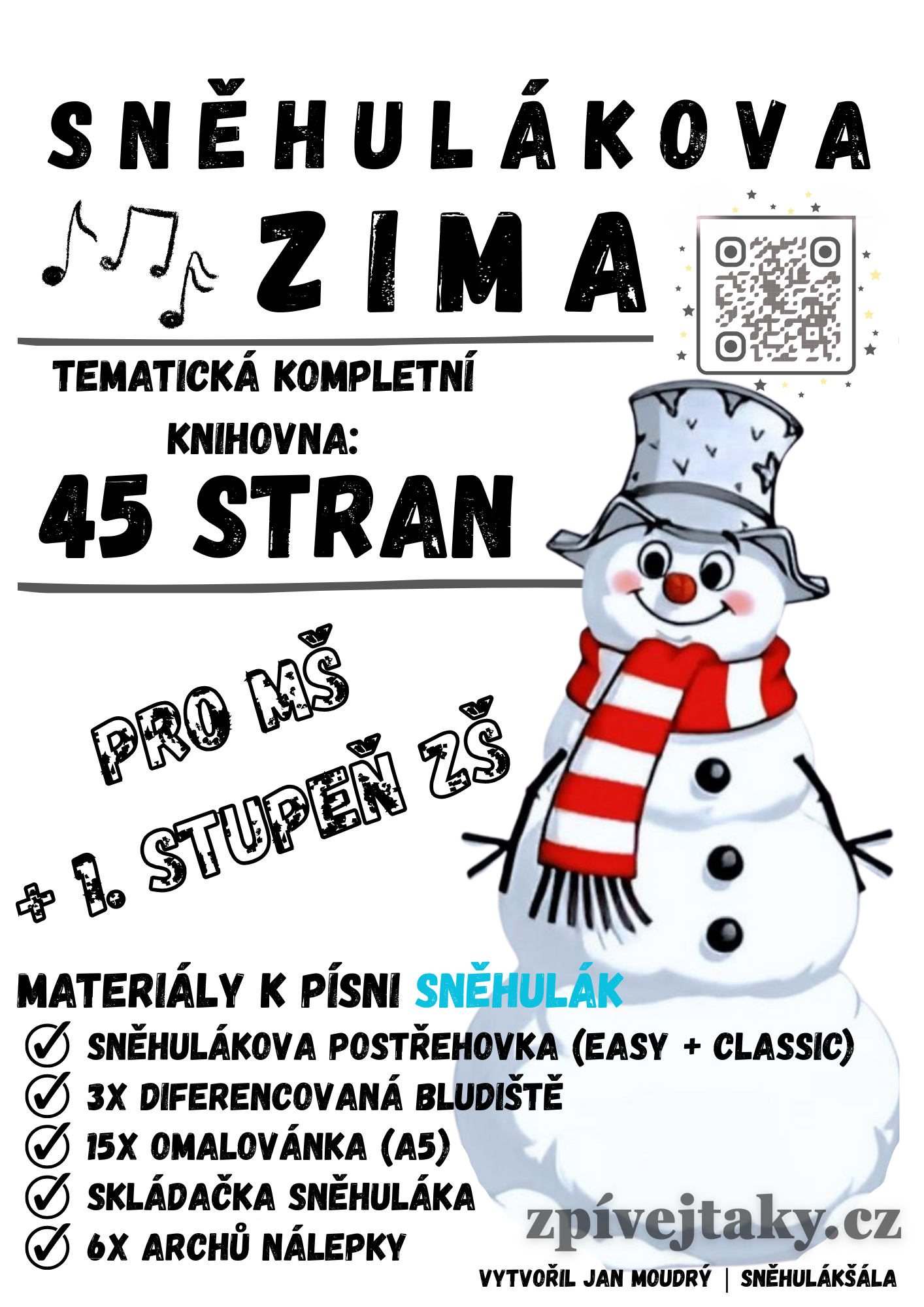 Tematická Knihovna: Sněhulákova ZIMA (45 Stran pro MŠ a 1. stupeň)