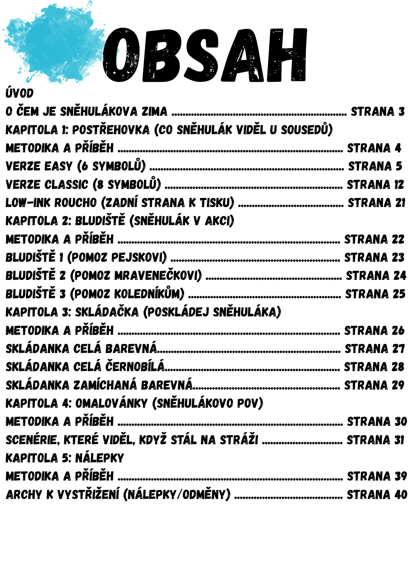 Tematická Knihovna: Sněhulákova ZIMA (45 Stran pro MŠ a 1. stupeň)
